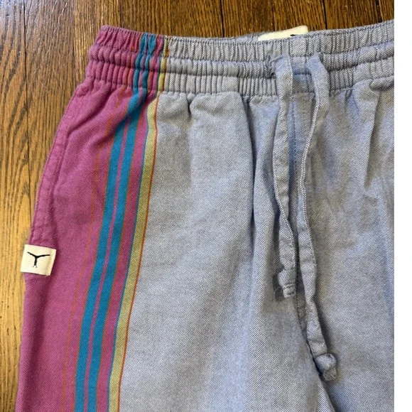 Toms Trunks Beach 100% Cotton Lounge Pants Blue Purple Striped Small - Picture 2 of 7